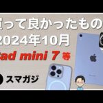 2024年10月。買ってよかったもの。おすすめ。iPad mini 7。iPhone16 Proケース・araree AERO FRAME。Apple Watch 10のバンド。ラムダッシュ3枚刃